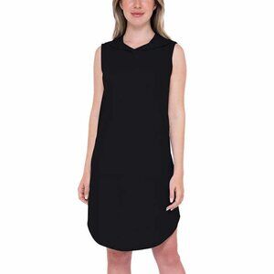 Bobeau Women's Black Sleeveless Knit Hoodie Dress Size Medium